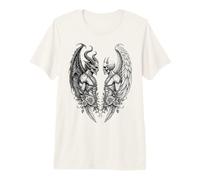 Heaven and Hell Demon Angel Skull Gothic Tattoo Camiseta Premium
