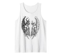 Heaven and Hell Demon Angel Skull Gothic Tattoo Camiseta sin Mangas