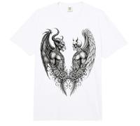 Heaven and Hell Demon Angel Skull Gothic Tattoo Comfort Colors Adult Heavyweight T-Shirt
