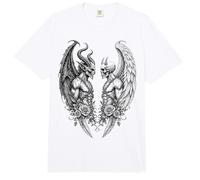 Heaven and Hell Demon Angel Skull Gothic Tattoo Comfort Colors Adult Heavyweight T-Shirt