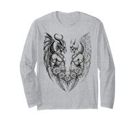 Heaven and Hell Demon Angel Skull Gothic Tattoo Manga Larga