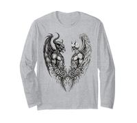 Heaven and Hell Demon Angel Skull Gothic Tattoo Manga Larga