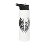 Heaven and Hell Demon Angel Skull Gothic Tattoo Stainless Steel Insulated Water Bottle