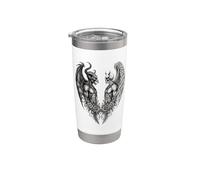 Heaven and Hell Demon Angel Skull Gothic Tattoo Vaso térmico de acero inoxidable de doble pared
