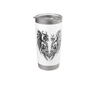 Heaven and Hell Demon Angel Skull Gothic Tattoo Vaso térmico de acero inoxidable de doble pared