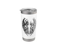 Heaven and Hell Demon Angel Skull Gothic Tattoo Vaso térmico de acero inoxidable de doble pared