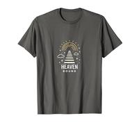 Heaven Bound: Gráfico Inspirador de Viaje Espiritual, Jesús Camiseta, Hombre, Asfalto, 3XL