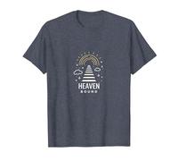 Heaven Bound: Gráfico Inspirador de Viaje Espiritual, Jesús Camiseta, Hombre, Azul Jaspeado, 3XL