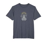 Heaven Bound: Gráfico Inspirador de Viaje Espiritual, Jesús Camiseta, Hombre Tallas Grandes, Azul Jaspeado, 3X Alto