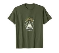 Heaven Bound: Gráfico Inspirador de Viaje Espiritual, Jesús Camiseta, Hombre, Verde Oliva, 3XL