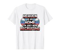 Heaven Is My Home I'm Just Here Recruiting Camiseta gráfica económica, Hombre, Blanco, L