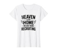 Heaven Is My Home I'm Just Here Recruiting Camiseta gráfica económica, Mujer, Blanco, S