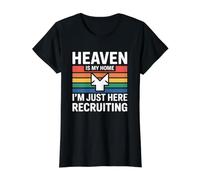 Heaven Is My Home I'm Just Here Recruiting Camiseta gráfica económica, Mujer, Negro, XS