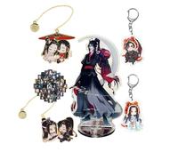 Heaven Official's Blessing & Grandmaster of Demonic Cultivation Marcapáginas Cosplay Jewelry Mo Dao Zu Shi Figura de soporte acrílico Wei Wuxian LAN Wangji llavero juego de 15 piezas