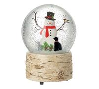 Heaven Sends Globo de nieve navideño con gato, perro, petirrojo y muñeco de nieve