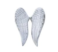 Heaven Sends Juego de 2 alas de ngel de madera talladas en color blanco rstico para colgar en la pared, elegante arte decorativo de pared blanco para decoracin del hogar y espacios espirituales