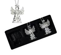Heaven Sends Juego de 3 decoraciones colgantes de ángel de cristal de Navidad, 7 cm, decoración de Navidad para el hogar, idea de regalo para Navidad, adornos colgantes de Navidad, decoraciones para