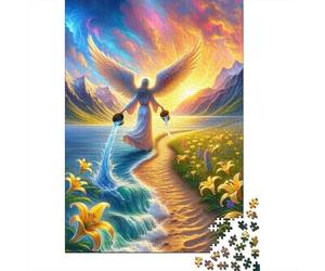 Heavenly Angel Painting Puzzle Imposible,desafío for Adults Entretenimiento Creativo 1000 Piezas Obra De Arte De Juego De para Adultos Y Niños Mayores De 12 Años 70x50cm/1000pcs