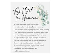 Heavenly Remembrance Wall-Art, As I Sit In Heaven Quote, Christian Sympathy Gift for Grieving Friend, Comforting Home Decor (Unframed,12x18inch(30x45cm))