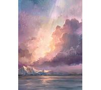 Heavenly Sun Rays Serene Sky Watercolor 2 - Lined Journal - A4, 120 Ruled Pages: Peaceful Writing notebook for Reflection, Inspiration, Gratitude, and Everyday Notes