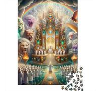 Heavenly Throne with Rainbow Puzzles Imposible,desafío for Adults Entretenimiento Creativo 1000 Piezas Obra De Arte De Juego De para Adultos Y Niños 38x26cm/1000pcs
