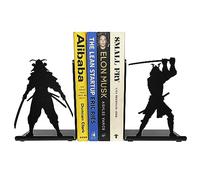 HeavenlyKraft Sujetalibros decorativos de metal para estantes, sujetalibros samurái, extremos antideslizantes, tapón de libro para decoración del hogar y la oficina, sujetalibros de fantasía, 7 x 5.51