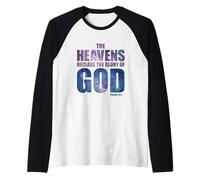Heavens Declare Glory of God Christian Creation Psalm 19:1 Camiseta Manga Raglan