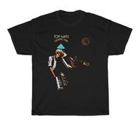 Heavy 1973 Tom Waits Closing Time Black tee Round Neck Unisex Tops Men's 100% Cotton Short-Sleeve T-Shirts XL