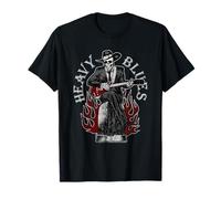 Heavy Blues Esqueleto Guitarrista Músico de blues Camiseta
