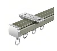 Heavy-Du ain Rail System - Riel deslizante montado en la pared/techo de 6.2 pies para divisor de habitación, champán de alta calidad, ideal para decoración del hogar y la oficina