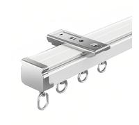 Heavy-Du ain Rail System - Riel deslizante montado en techo o pared de 9.2 pies para divisor de habitación, barra blanca para decoración del hogar y privacidad