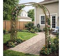 Heavy Du - Arco de jardín de acero, enrejado ajustable de 140 a 340 cm para plantas trepadoras, rosas y vides, cenador resistente al aire libre para bodas, patios traseros y eventos (negro, 140 x 230