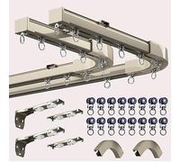 Heavy Du Bay - Riel ajustable para techo con conectores de esquina para colgar cortinas transparentes, diseño recto/curvado para divisor de habitación