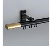 Heavy-Du Black ain Track System - Riel deslizante de metal montado en la pared de 1,2 m / 3.9ft para sala de estar/oficina, suave y silencioso, perfecto para decoración del hogar y optimización del