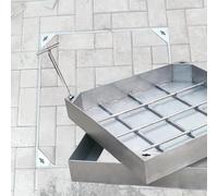 Heavy-Du - Cubierta de boca de metal de 450 x 450 mm con llaves de elevación, cubierta de drenaje para cámaras de inspección, varios tamaños (300-1000 cm) disponibles