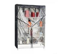 Heavy Du - Cubierta para estante de alambre negro Ox 210D y PVC, impermeable, a prueba de polvo, con acceso ER, se adapta a varios tamaños (48 x 18 pulgadas) para una máxima protección