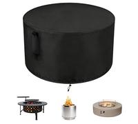 Heavy Du - Cubierta redonda para hoguera, 100 % impermeable, con revestimiento de poliuretano, se adapta a hogueras al aire libre de 69 y 72 pulgadas, resistente a los rayos UV, color negro, 72