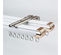 Heavy Du - Divisor de habitación de aluminio para montaje en techo y pared, 4,5 m (3 x 1,5 m), sistema deslizante blanco para dormitorio, sala de estar, oficina y hotel
