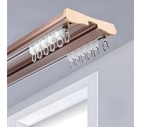 Heavy Du Double ain Track System - Riel deslizante silencioso montado en el techo para dormitorio, sala de estar, hospital, divisor de habitación sin ruido y varillas de cortina de ducha (rosa d 2,20