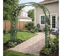Heavy Du - Enrejado de arco de jardín de acero para plantas trepadoras, vides y rosas, ajustable de 140 a 340 cm, cenador al aire libre para bodas y decoración de patio, estructura de metal negro (140