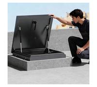 Heavy Du - Escotilla de acceso de aluminio resistente a la intemperie con puntal de gas y panel de bloqueo de techo para una entrada segura de Emerncy, ideal para contratistas y propietarios de