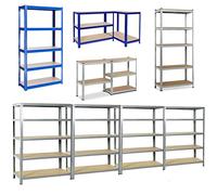 Heavy-Du - Estantería de metal de 5 niveles, capacidad de 875 kg, 180 x 90 x 40 cm, MDF y metal, estante industrial de gas, resistente y para Worhop, color azul