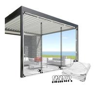 Heavy Du - Lona impermeable para exteriores de 2,5 x 2,5 m / 8.2x8.2ft con puerta, perfecta para camping, patio, porche, cenador, protección contra la lluvia, paneles laterales, cubierta