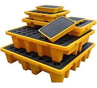 Heavy-Du - Paleta modular para derrames con salida de drenaje y carretillas elevadoras, bandeja de contención a prueba de fugas para aceites y productos químicos, polietileno, 120 x 60 x 10 cm