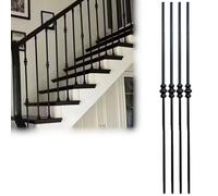 Heavy Du - Postes de metal negro para escaleras, escaleras y pasillos, paquete de 4 para un apoyo seguro y resbaladizo