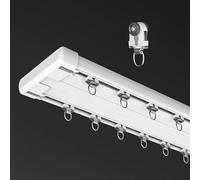 Heavy Du - Riel de aluminio de doble vía - Guía de techo flexible para separadores de habitaciones, dormitorios, caravanas, duchas - Sistema de 3,1 m
