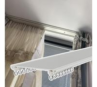 Heavy Du - Riel de montaje en techo con riel doble ajustable para ventanas de bahía, barra de metal cortable para un deslizamiento suave, perfecto para decoración del hogar