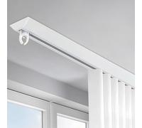 Heavy Du - Riel de techo corredizo perforado de aluminio para divisores y divisores de habitación, color blanco silencioso, 3,4 m, ideal para cenefas y decoración del hogar