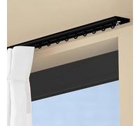 Heavy Du - Riel de techo para ains, riel deslizante silencioso para cortinas y separadores de habitaciones, longitud ajustable de 100 a 600 cm, perfecto para romanos - Negro, 1,8 m / 5.9ft