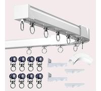 Heavy-Du - Riel de techo para bahía, incluye conectores de esquina, perfecto para colgar cortinas transparentes, paneles, riel individual/doble para separadores rectos y curvos